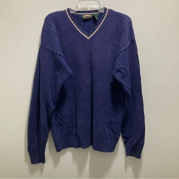 Vintage Cambridge Classics Men’s 100% Cotton V-Neck Knit Sweater - Picture 1 of 7